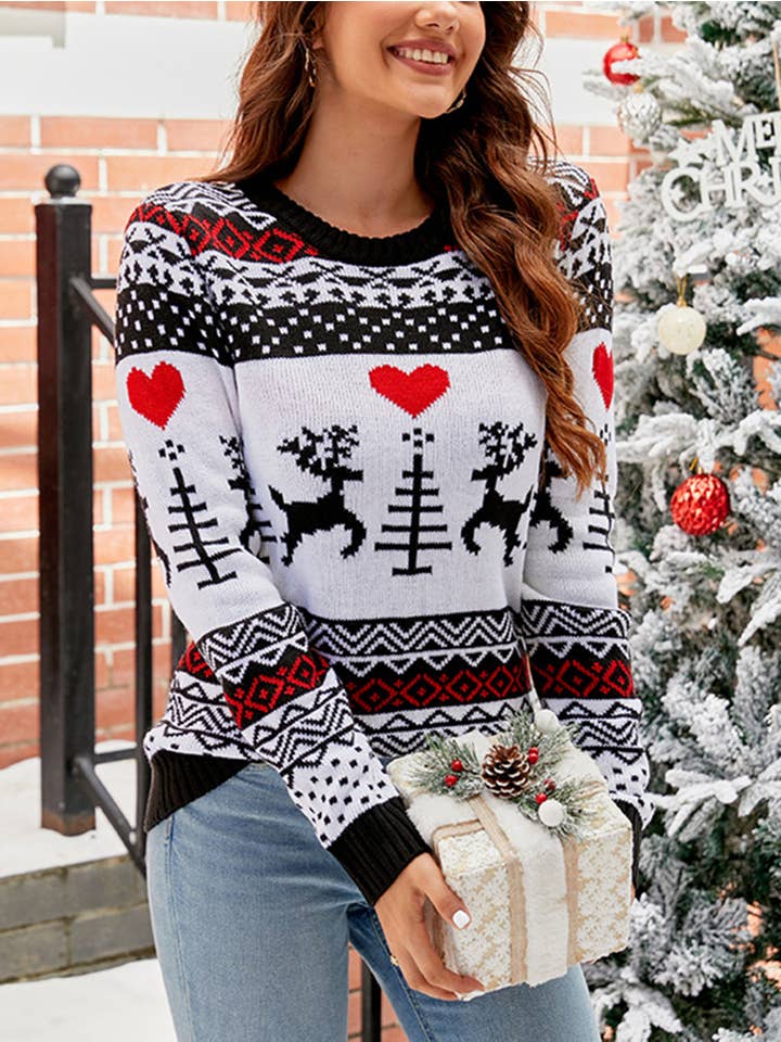 Wholesalesir - Wholesale Knit Sweater - Women's - Jacquard Casual Pullover Christmas Sweater For Women