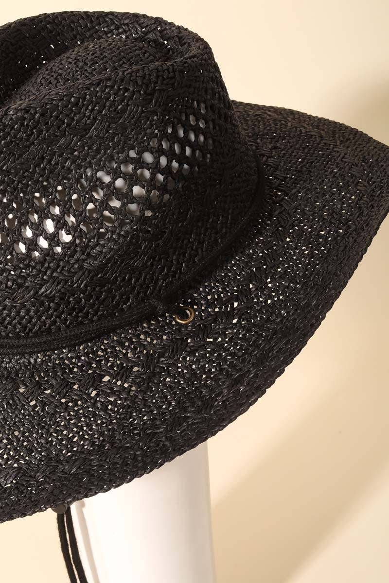 Anarchy Street – Chapéu de cowboy - Mulher por atacado – Chapéu de Cowboy Ocidental de Palha Trançada2