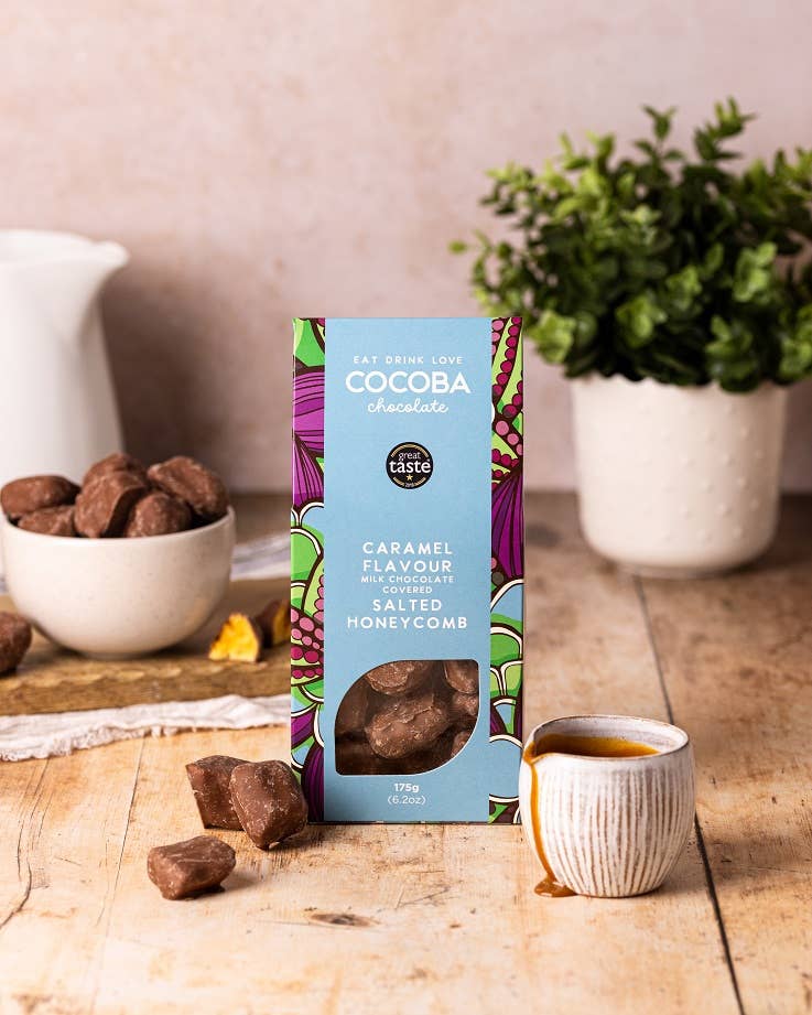 Cocoba – wholesale Chocolate-covered sweets – Salted Caramel Milk Chocolate Covered Honeycomb1