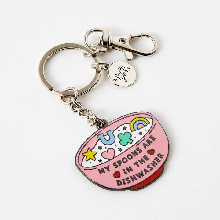 Punky Pins - Wholesale Keychain - Women's - My Spoons Are In The Dishwasher Hard Enamel Keyring