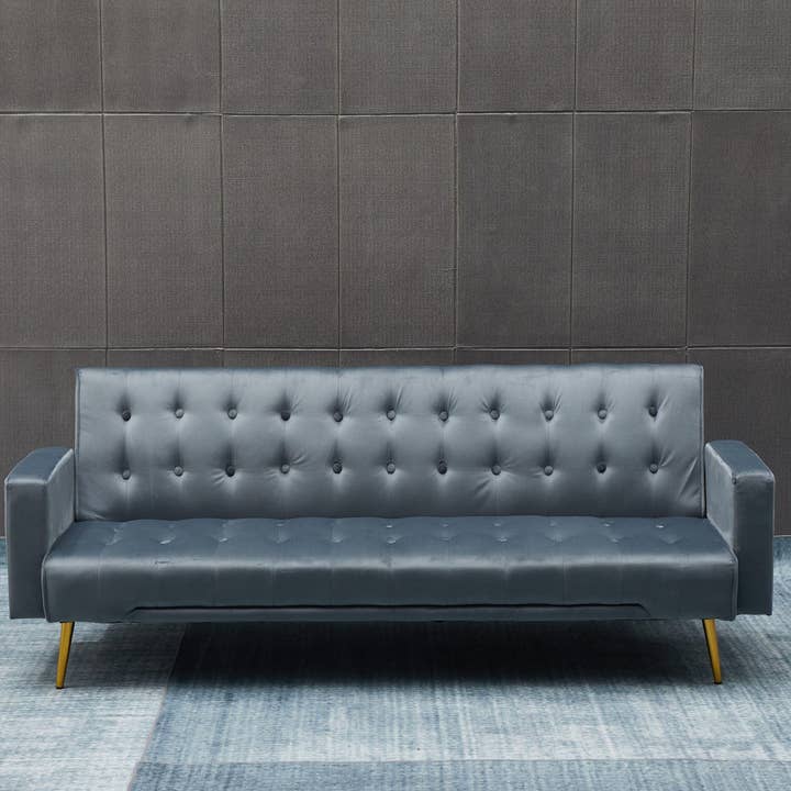 3-Seat Dark Grey Sofa Bed – Solid Wood & MDF for wholesale by 39F Inc.