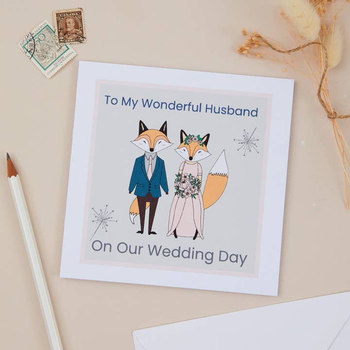 To My Husband On Our Wedding Day Card for wholesale by Susiedoesstationery