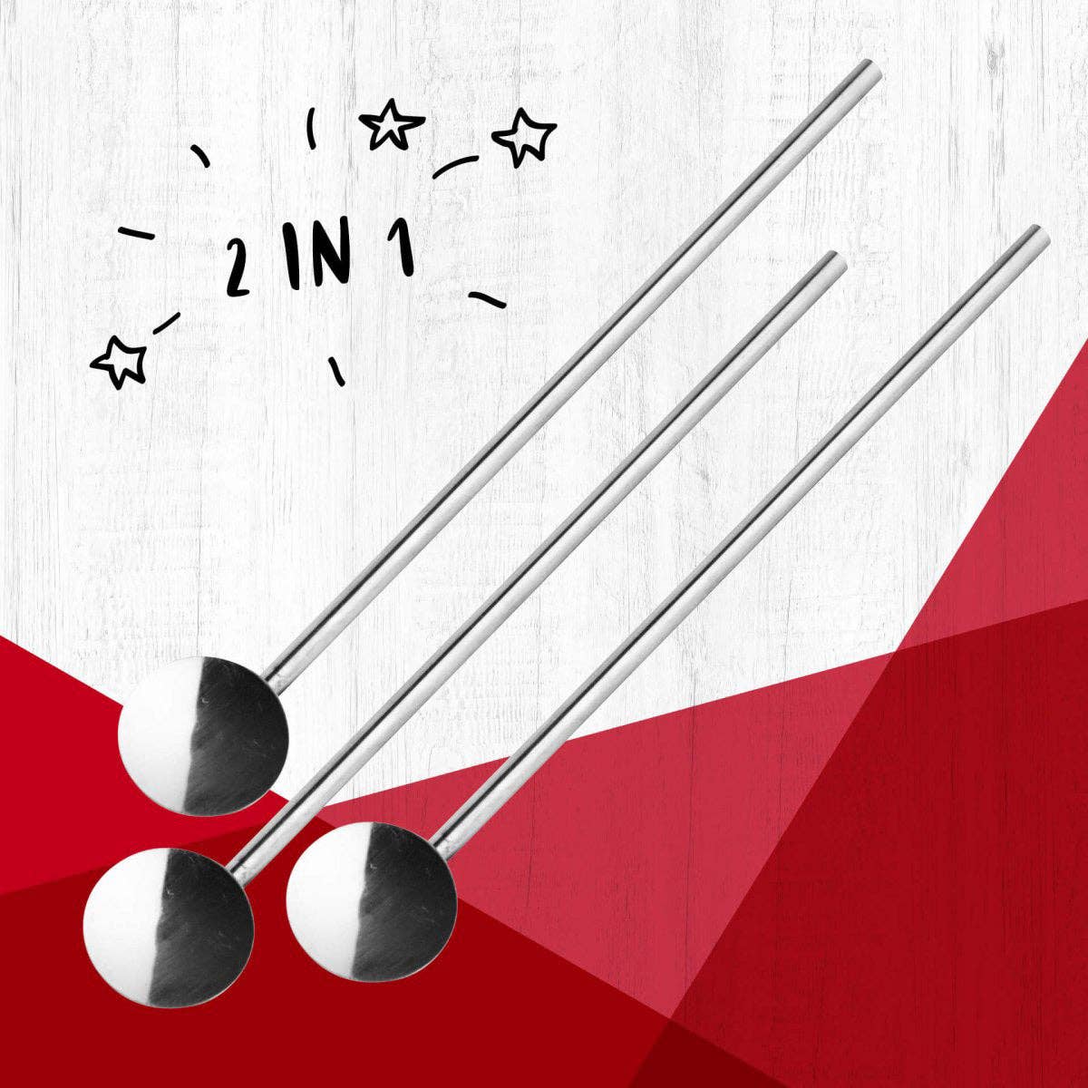 Zenker - Wholesale Table Spoon (Cutlery) - Set of 3 reusable straw spoons 18 cm Fackelmann Bar Concept1