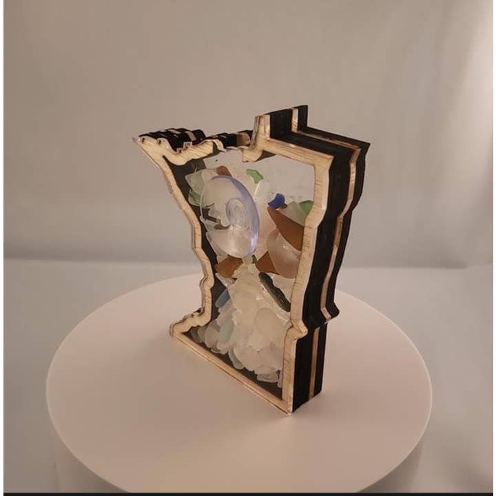 Sea Glass Displays - Wholesale Display Case - Minnesota Sea Beach Glass Agate Shadowbox Display 4 Styles8