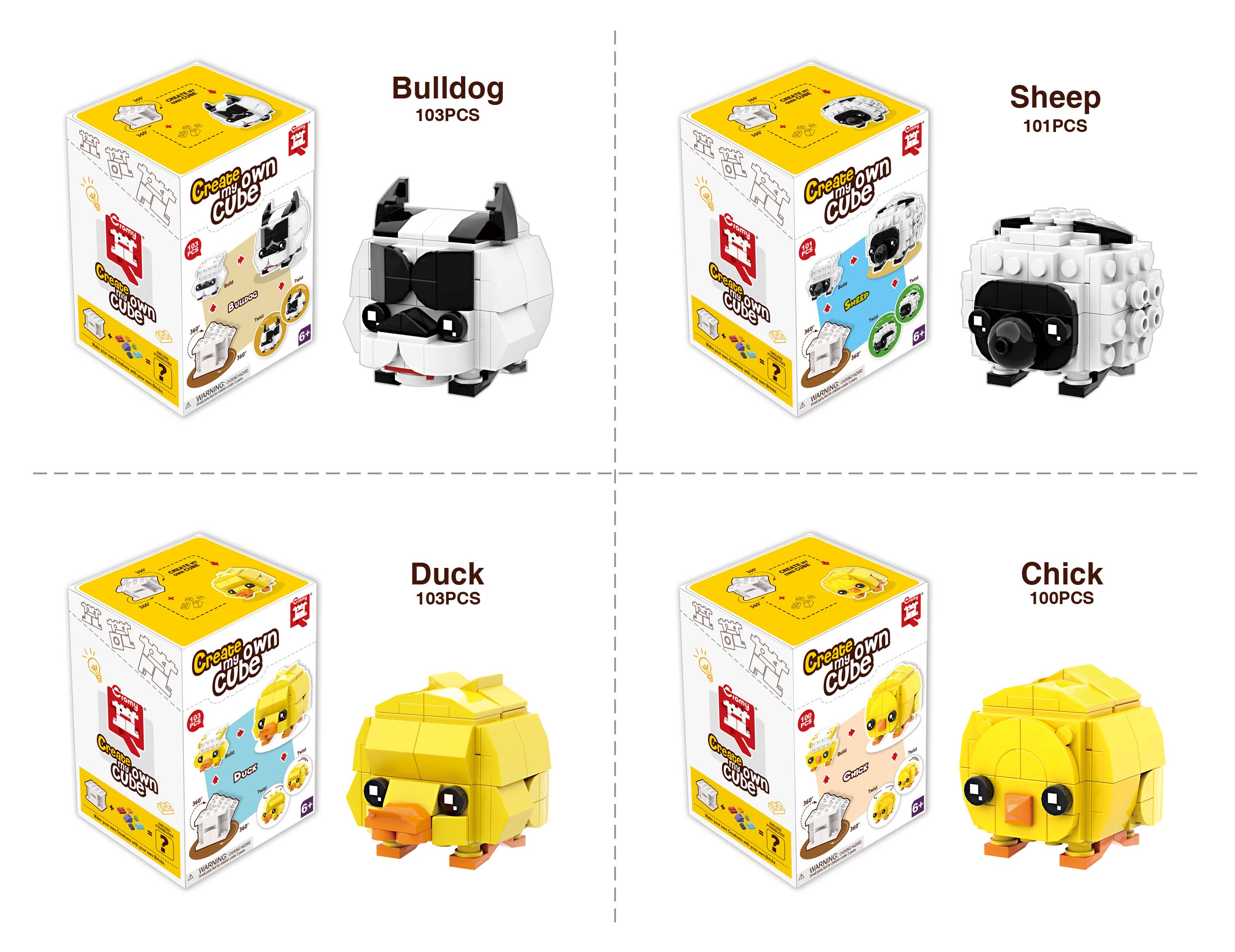 Sluban North America - Wholesale Building Set - Kids - Animal Building Block Sets - In case pack- 12 units 3