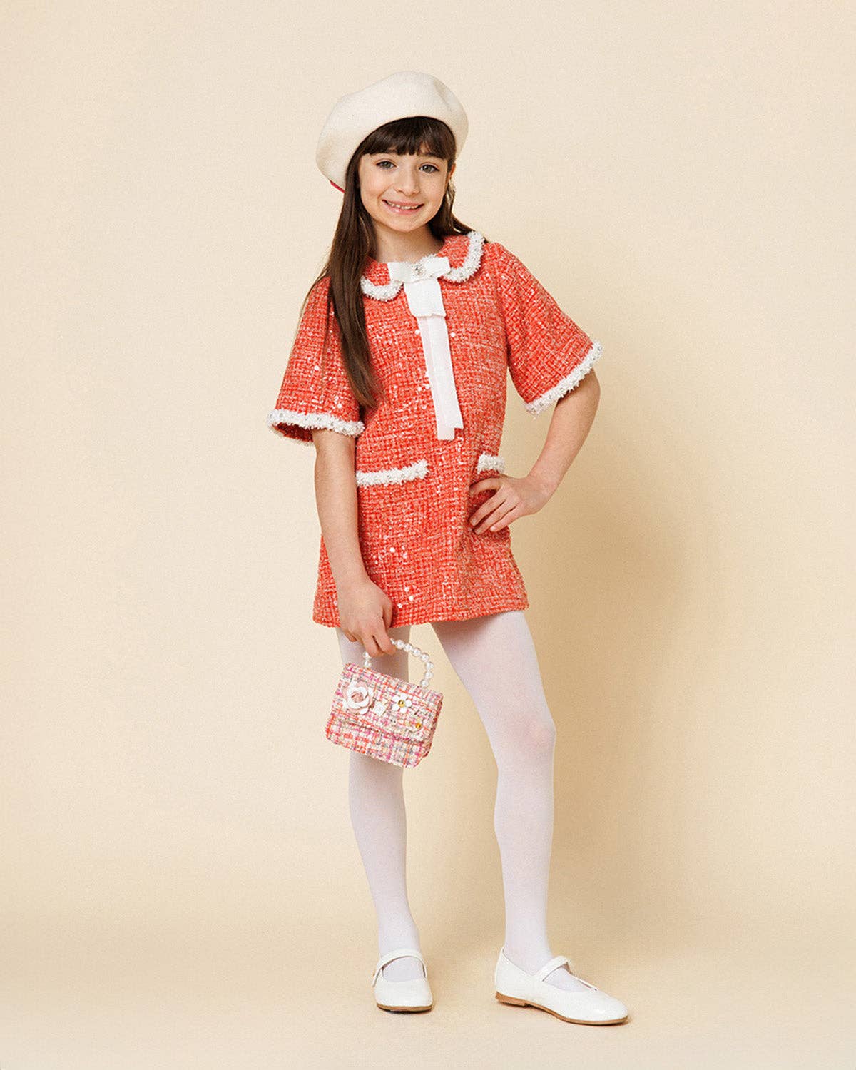 Red Chloe Tweed Garment Dress for wholesale on Faire7