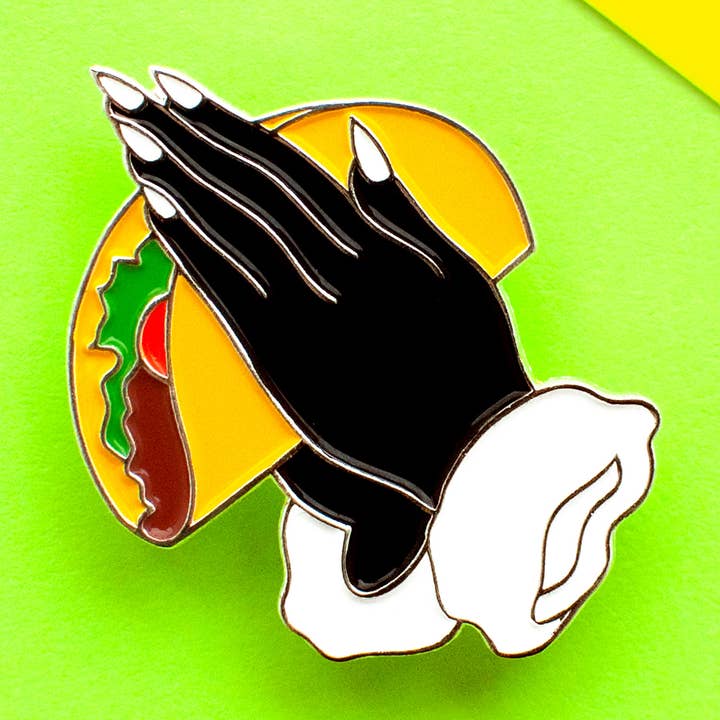 Taco Lover Enamel Pin - Latino Cultural Gift, Display-Ready for wholesale by Studio Montalvo