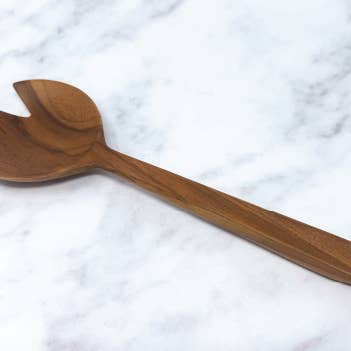 TEAK IT EASY™ Teak Salad Serving Spork 12.5" for wholesale by Ventures Int'l Products Inc.