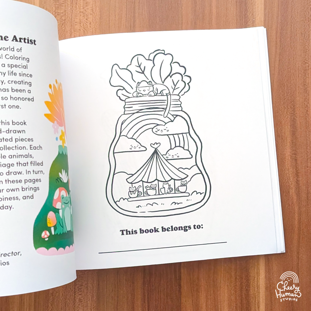 Cheery Human Studios - Wholesale Coloring & Activity Book - Adult - Cozy Animals + Plants - Coloring Book | Hand Drawn Artwork1