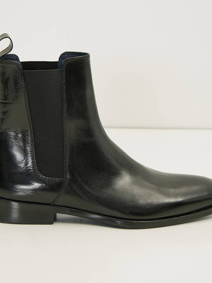 Men's All Leather Essential Chelsea Boot - Black Buffalo for wholesale by Ron Tomson