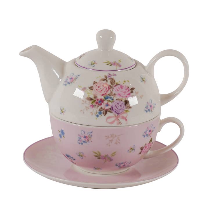Isabelle Rose - Wholesale Tea Set - Porcelain tea set for one Flora 400 ml Isabelle Rose3