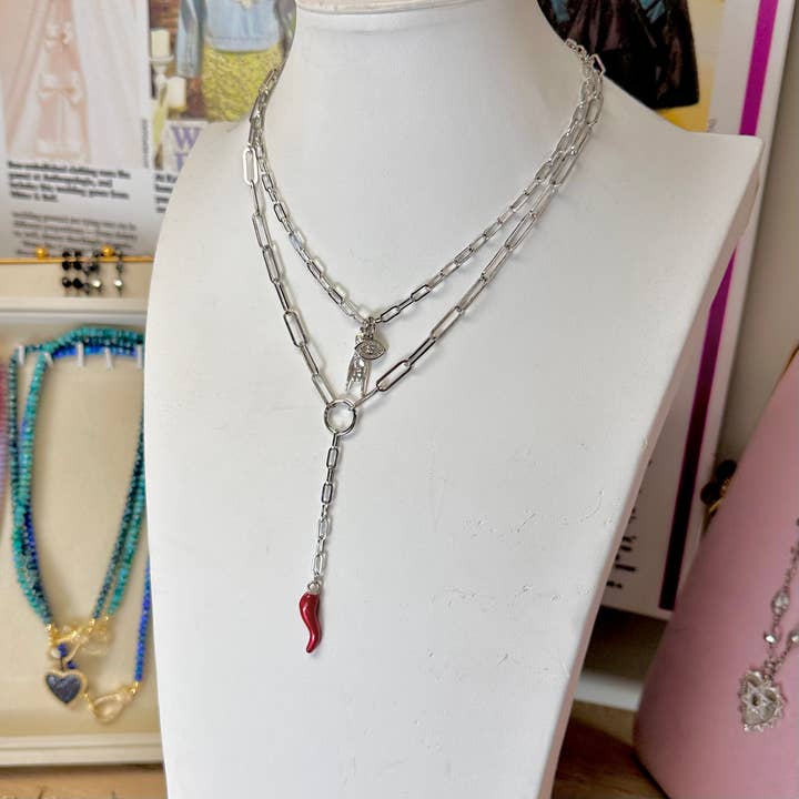 Love, Lisa - Wholesale Pendant/Charm Necklace - Martina Layered Necklace – Italian Horn & Mano Cornuto Amule3