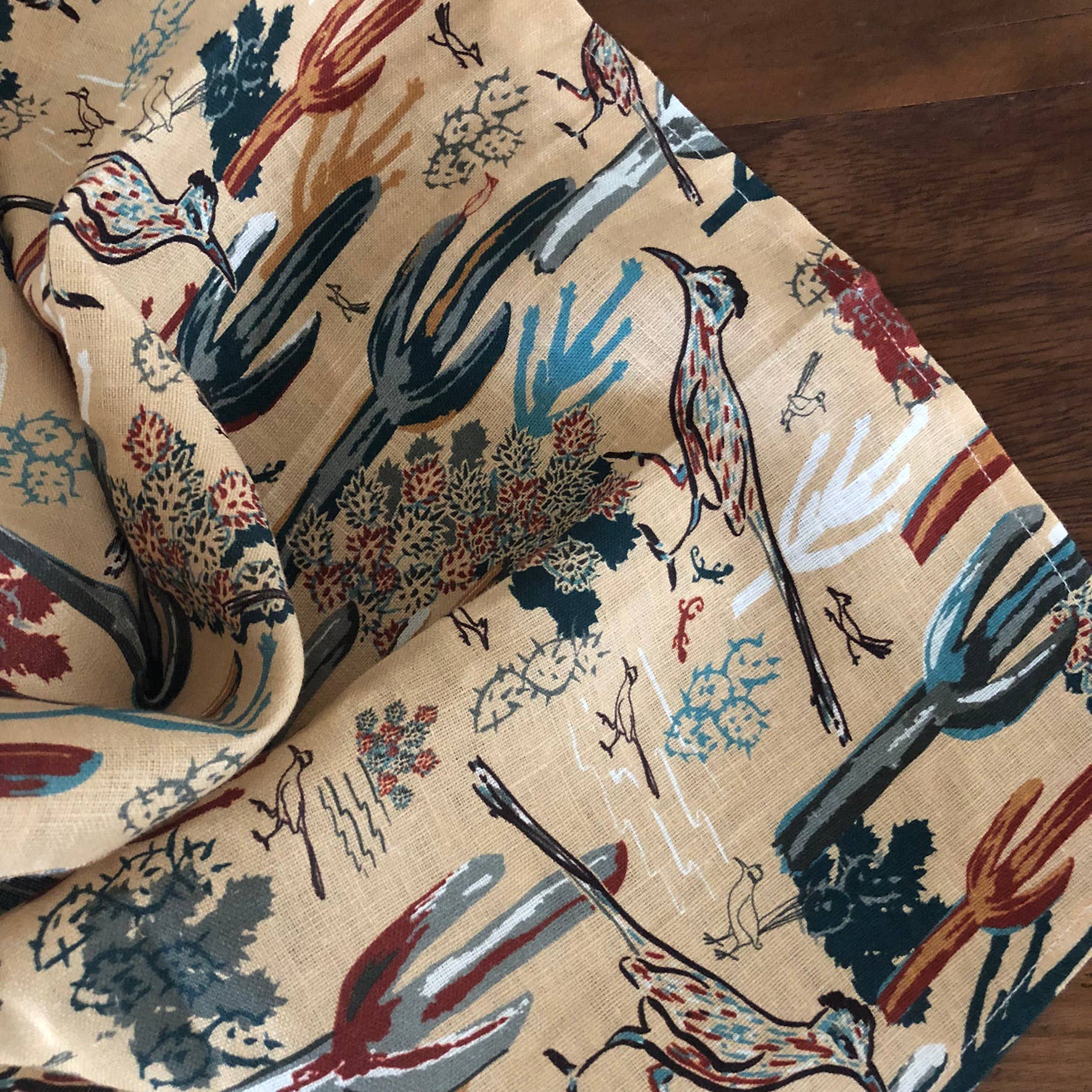 Cher the Fire - Wholesale Tea Towel - Linen Tea Towel, Roadrunner's Quest - Southwest9