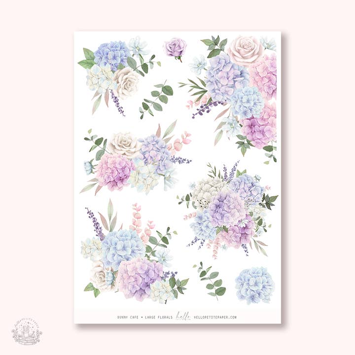 Bunny Cafe - Store blomsterdekorationsklistermærker for engroshandel hos Hello Petite Paper