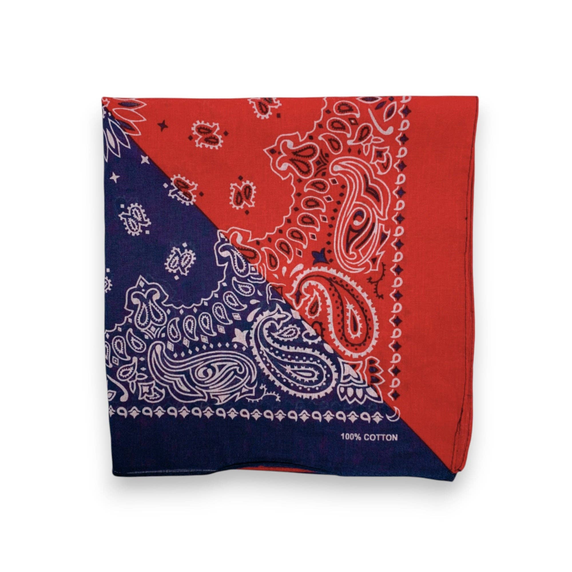 Lili Scarves (US Duty Free) – wholesale Scarf – Unisex – Bandana Two-Tone Pure Cotton Paisley Print Square Scarf3