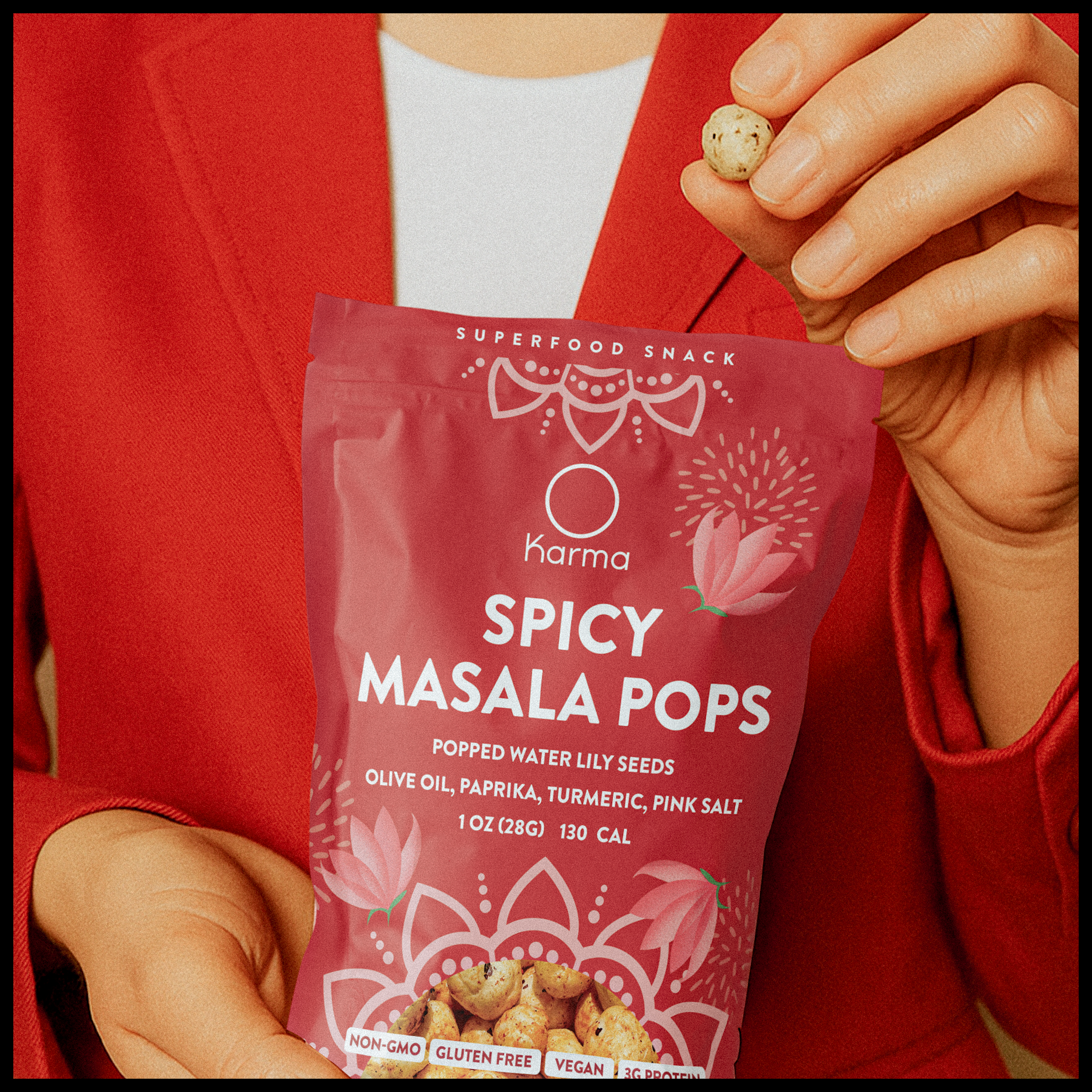 Karma Wellness Kitchen - Wholesale Puffed Snack - Spicy Masala Karma Pops4