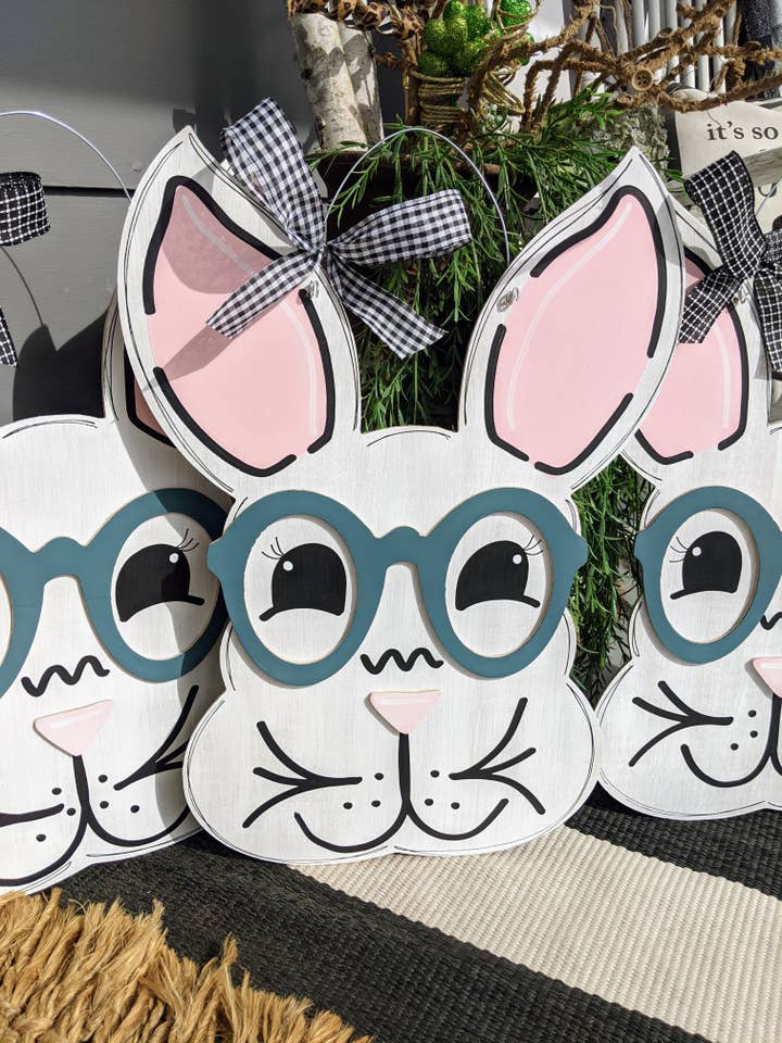 Spring Bunny Door Hanger for wholesale by Pocketful of Posies