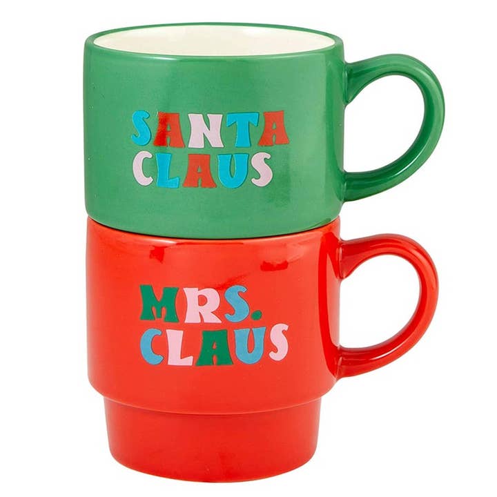 Angle - Wholesale Coffee Mug - Stacking Mugs Set-Mrs/SantaS/2