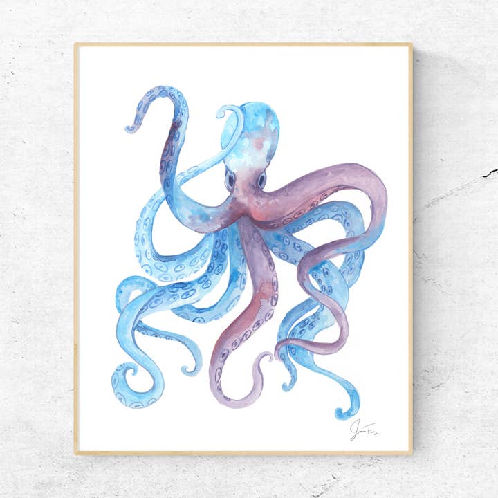 Impression d'art côtier Octopus pour la vente par Jessica Frasz Studio