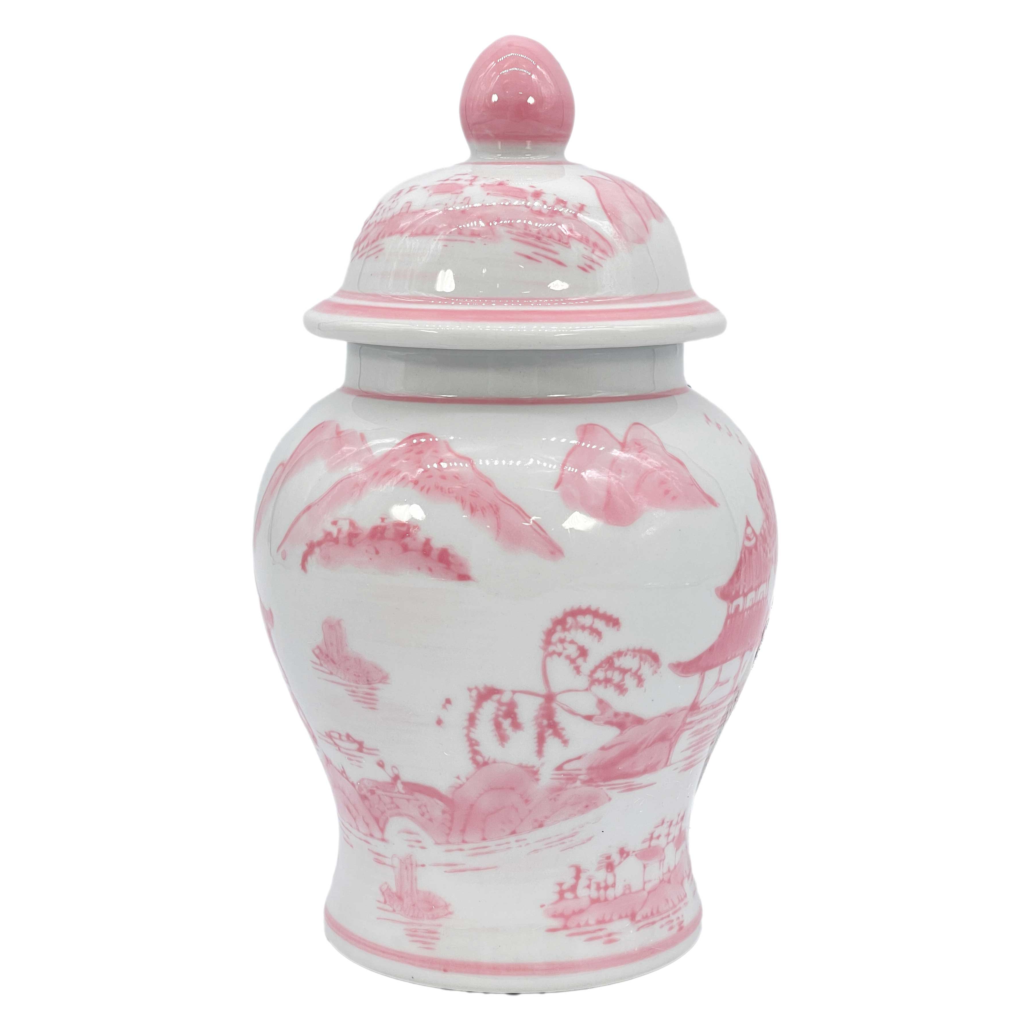 Galt International Company – wholesale Decorative jar – Small Chinoiserie Ceramic Decorative Tea & Ginger Jar 8"45