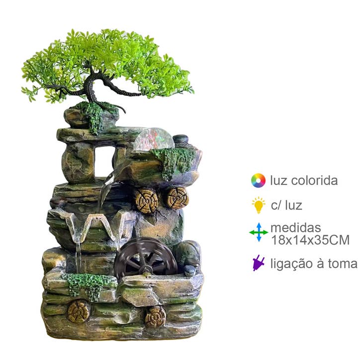 Natural Resin Fountain 18x14x35cm for wholesale by Esoterica Arte