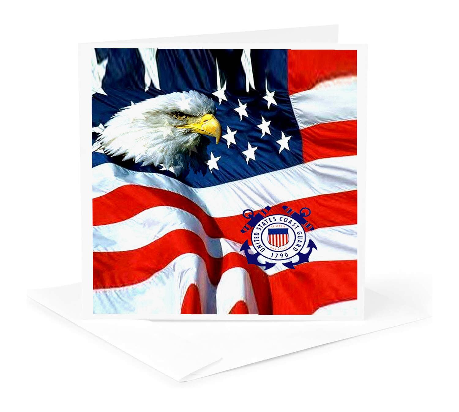 3dRose - Vendita all'ingrosso Biglietti di auguri generici - 3dRose, Guardia Costiera degli Stati Uniti, Biglietto di Auguri0