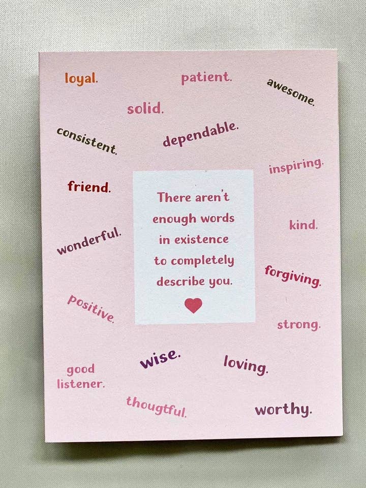 Bonita tarjeta de amistad | No hay suficientes palabras para describir para venta al por mayor de The Butter and Honey Co.