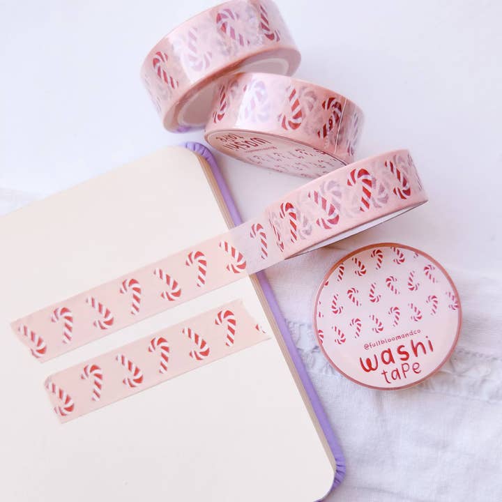 Full Bloom and Co. – Fita Washi por atacado – Fita Washi Natalina com Bengalas Doces6