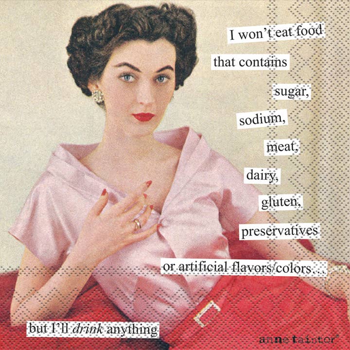 Paper Cocktail Napkins Pack of 20 Anne Taintor I Won't Eat for wholesale by Boston International