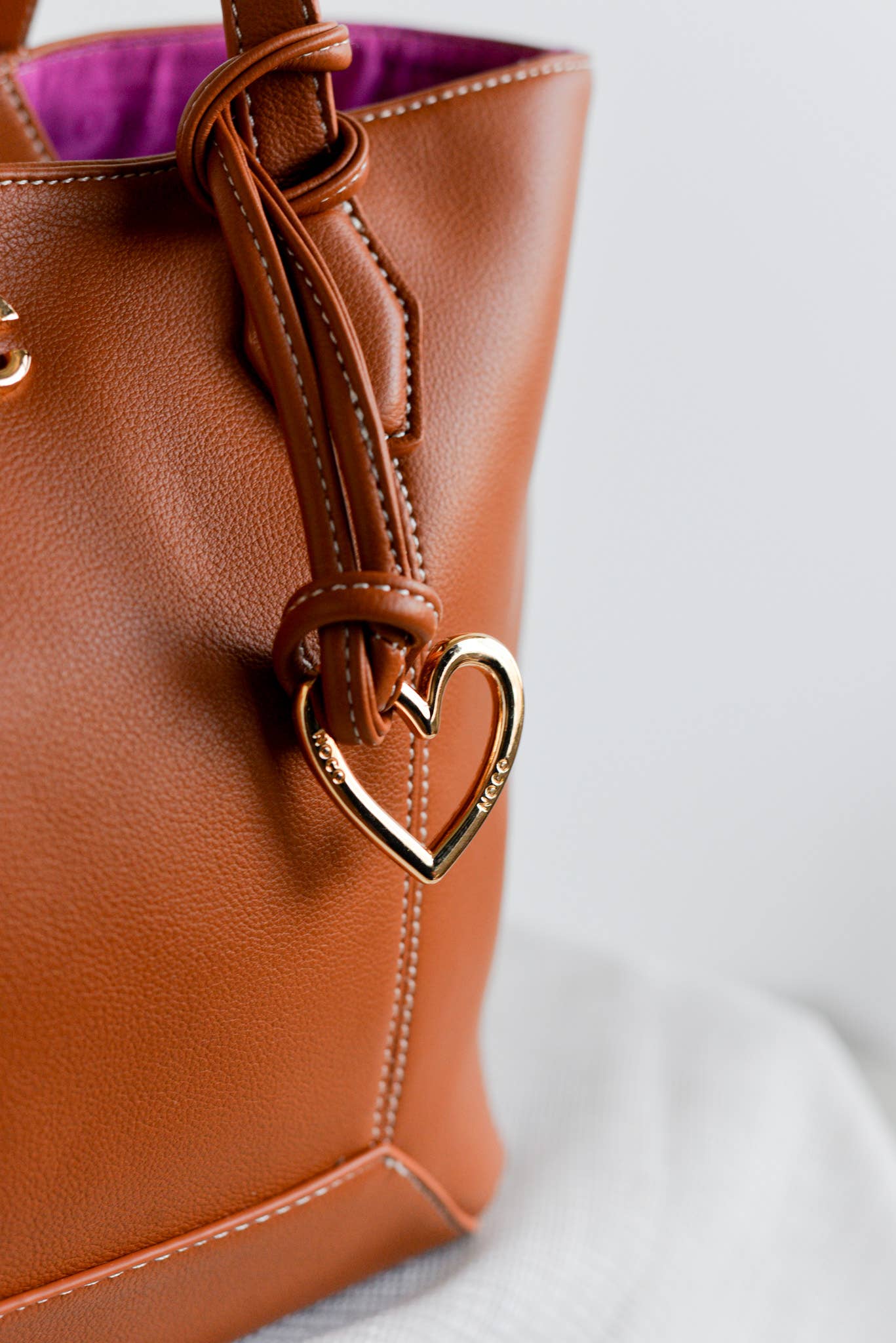 NOCO - Wholesale Tote Bag - Women's - Shopper Heart Stitching Camel6