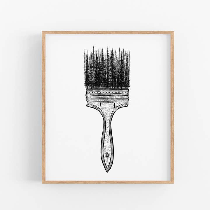 Forested Paintbrush Art Print for wholesale by Kaari & Co.