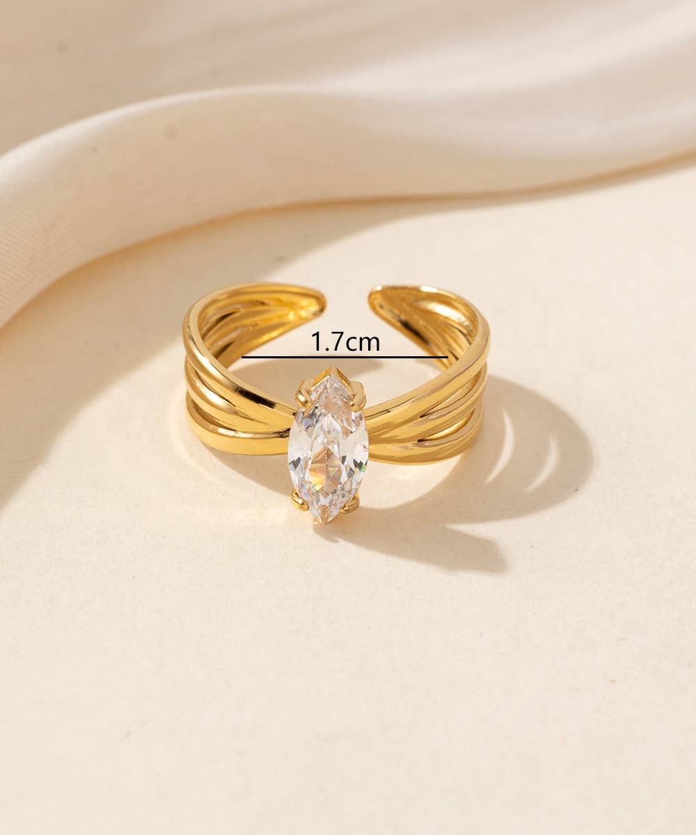 Blossom bijoux - Wholesale Single Stone/Solitaire Ring - Adjustable ring Stainless steel 25BGA2130