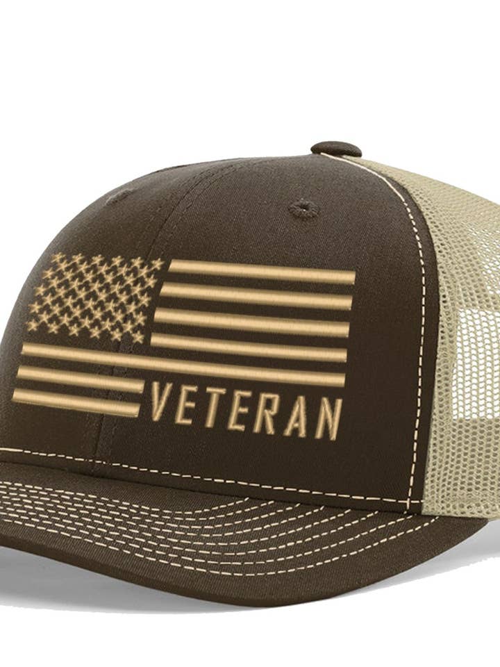 American Veteran Adjustable Embroidered Trucker Hat for wholesale by Multi-Vendor Sales