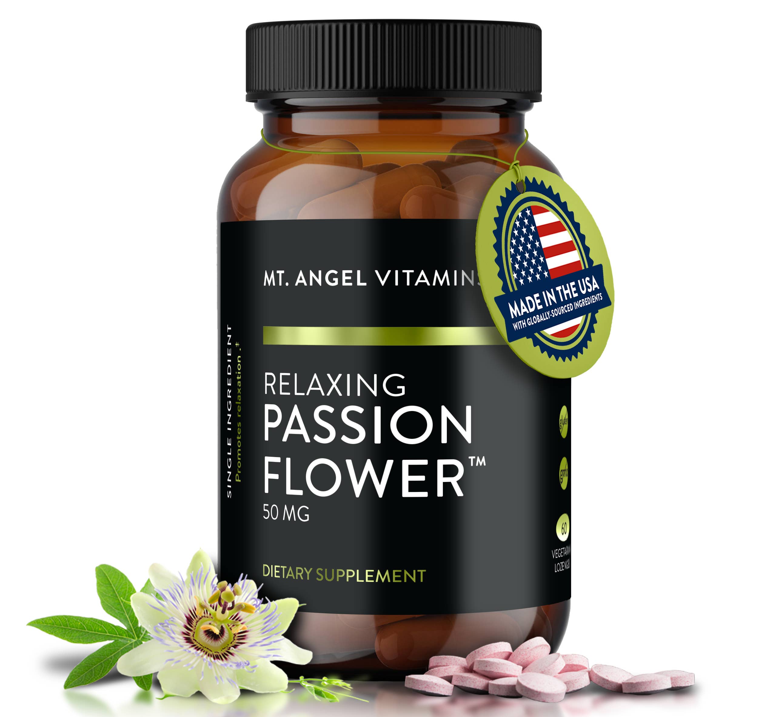Mt. Angel Vitamins - Wholesale Oral Supplement/Vitamin - Mt. Angel Vitamins' Relaxing Passionflower - 60 Lozenges