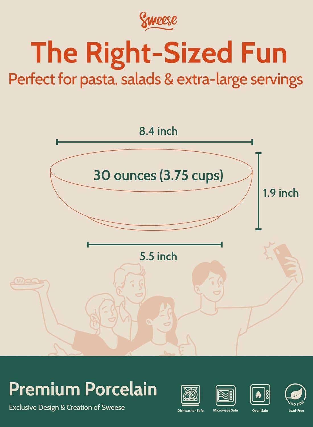 Sweese - Wholesale Bowl - 30 Ounce Porcelain Pasta Bowls, Set of 63