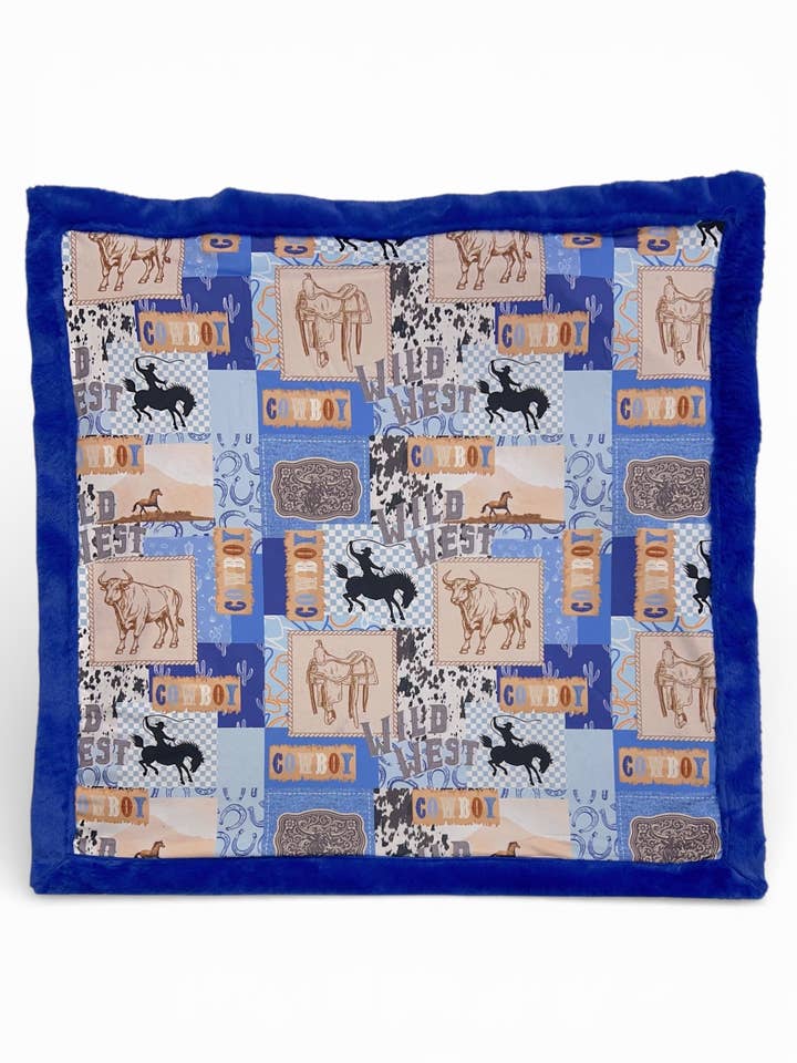 32" x 32" Wild West, western printed baby blanket. BL121104-32*32inches for wholesale by Kids Charm Online