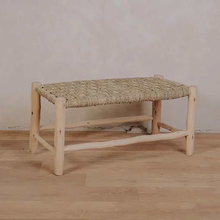 High crafty - Wholesale Bench - Handmade Doum Natural Woven Two-Seater Bench0