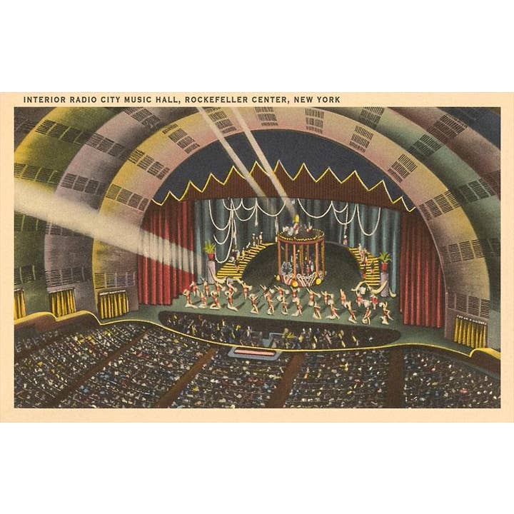 Postal NY-357 Escenario, Radio City Music Hall, Ciudad de Nueva York para venta al por mayor de Found Image Press