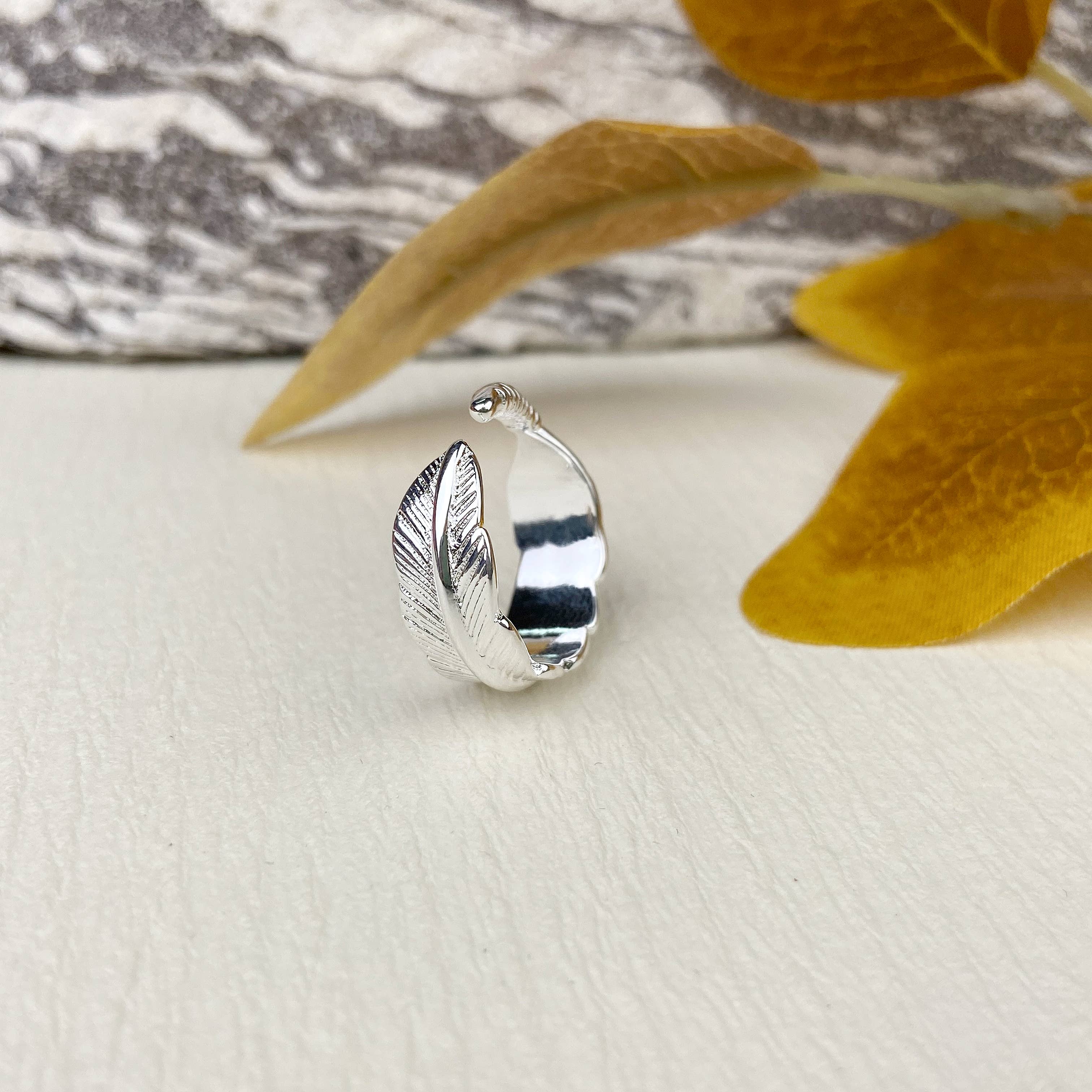 mildstyles – wholesale Band/stacked ring – Adjustable Feather Ring Women Men9