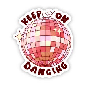 Retro Silver Disco Ball Balloons - Disco Ball - Sticker