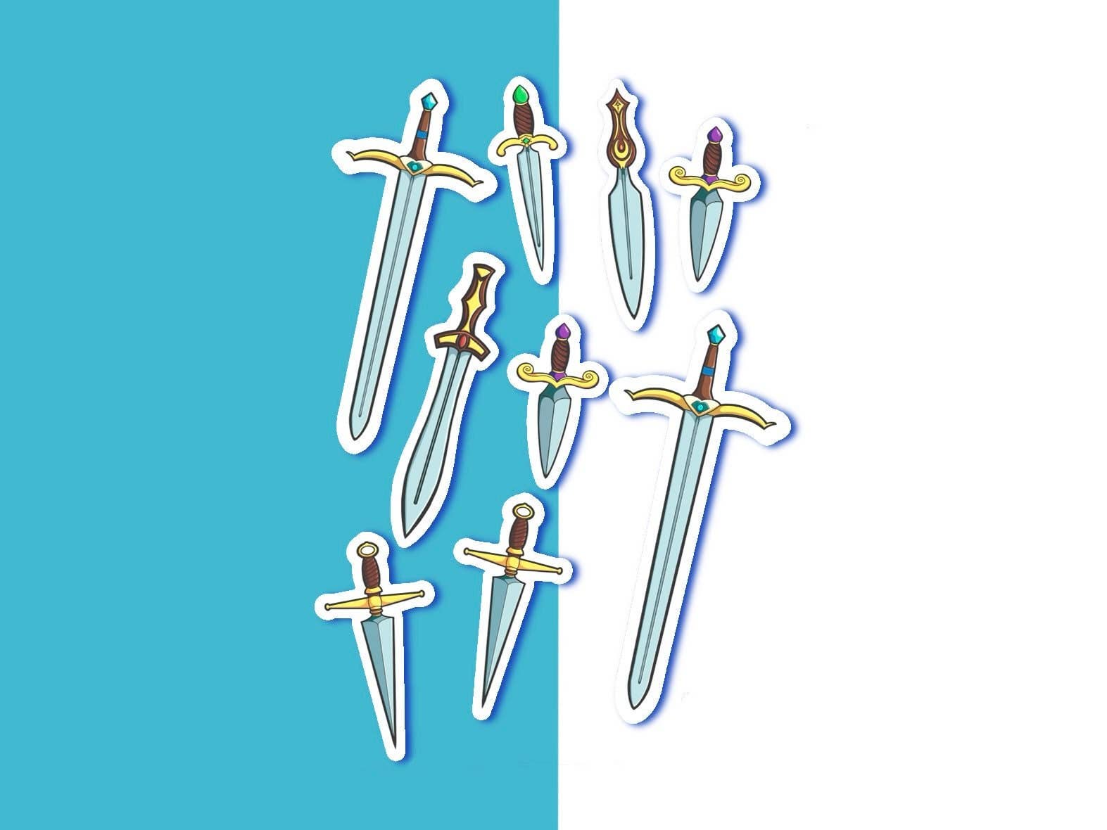 Burrows Arts - Vente Autocollant - Épées - Sets d'autocollants0