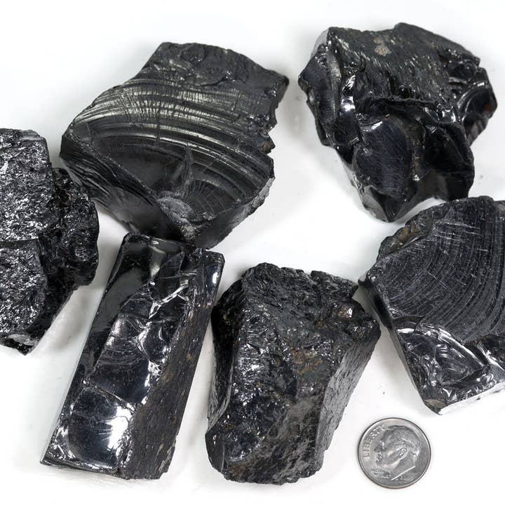 Crystal River Gems LLC - Vendita all'ingrosso Pietra/cristallo spirituale - LOTTO DA 300 GRAMMI - Cristalli russi di shungite Elite 41-50 g