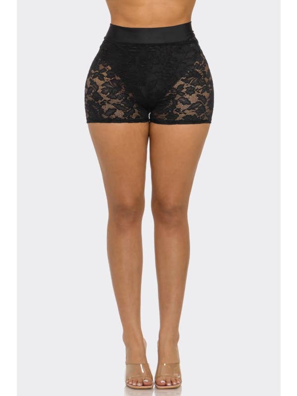SEXY STAR DESIGN INC - Wholesale Shorts - Women's - Plus Size Sexy Lace Mini Short Pants with Lining4