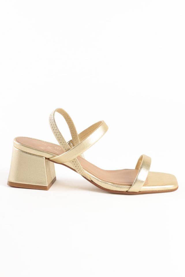 KMB Shoes - Wholesale Sandals – Women's - POPPY GOLD - Strappy Heeled Sandal1