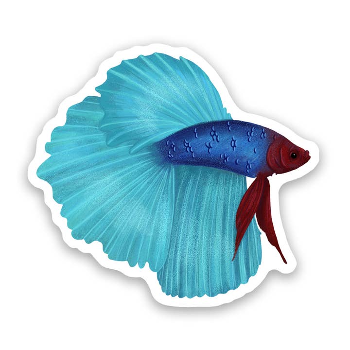 Autocollant en vinyle Betta Fish pour la vente par Proper Wolf