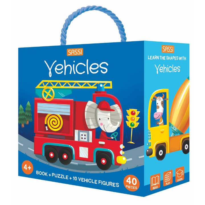 Sassi 3D Puzzle and Book Set - Learn Shapes Vehicles, 40 pcs for wholesale by Axis Toys & Gifts