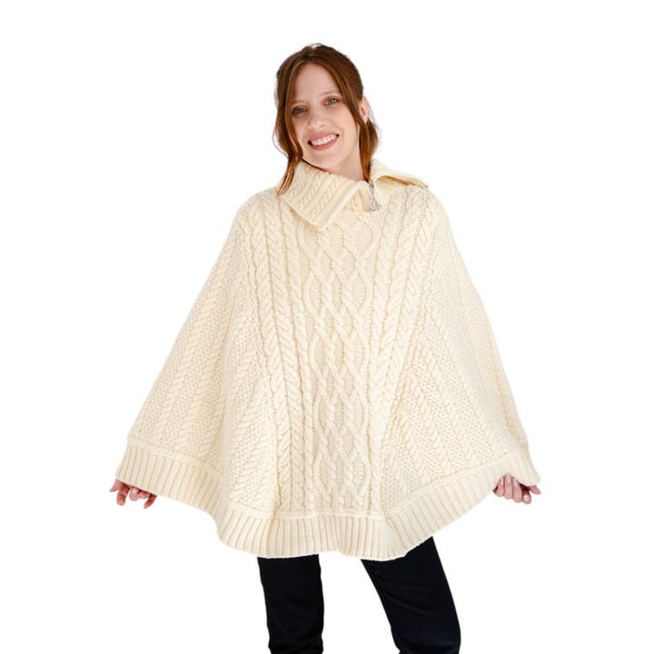 Cowl Neck Zipper Poncho for wholesale by Dublin Gift Company