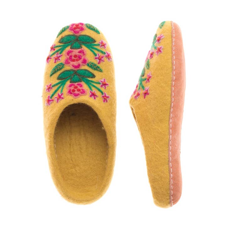 Mustard Secret Garden Slippers for wholesale on Faire3