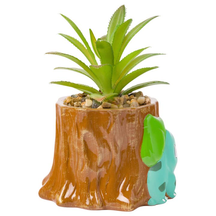 Silver Buffalo - Wholesale Artificial Plant - Pokemon Bulbasaur Mini Ceramic Planter with Faux Plant3