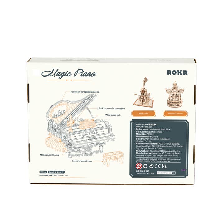 Robotime - Wholesale DIY Craft Kit - AMK81 Robotime ROKR Mechanical Gear Music Box Magic Piano